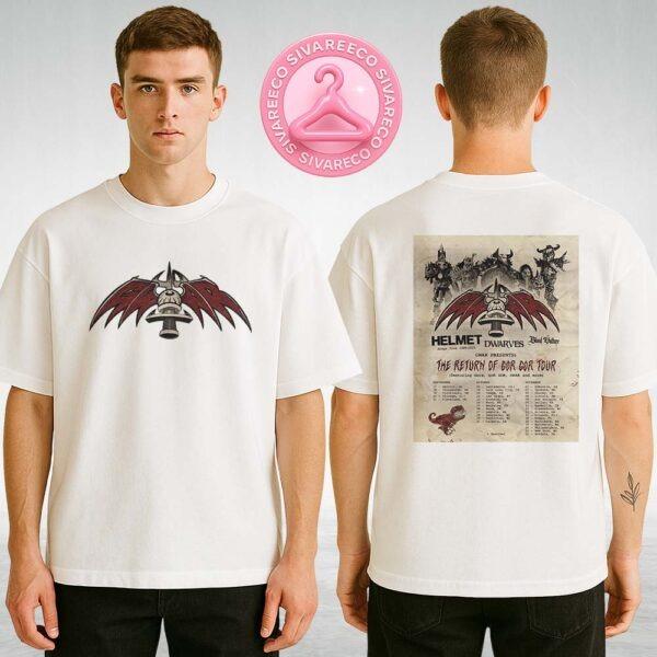 GWAR The Return Of GOR GOR Tour Poster 2025 Featuring Full US And Canada Dates With Helmet Dwarves And Blood Vulture Fantasy Artwork Two Sides Unisex T-Shirt