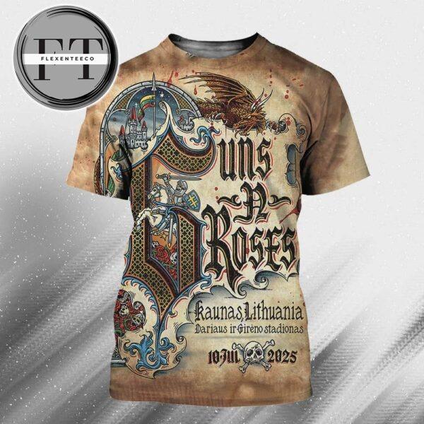 Guns N Roses At Darius And Girenas Stadium In Kaunas LT On July 10 2025 All Over Print Shirt