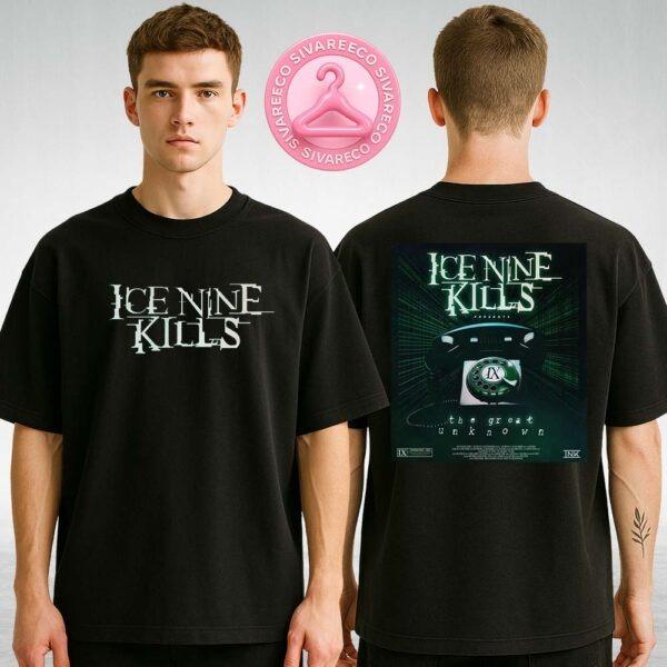 Ice Nine Kills The Great Unknown Poster Featuring Retro Phone And Green Matrix Visual Two Sides Unisex T-Shirt