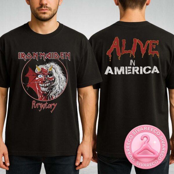 Iron Maiden Purgatory Alive In America Vintage Tee Two Sides Unisex T-Shirt