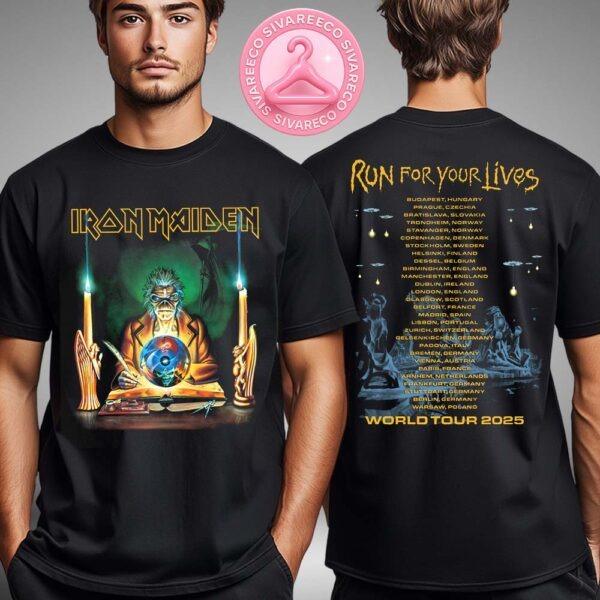 Iron Maiden Retro Clairvoyant 2025 Tour Tee Two Sides Unisex T-Shirt