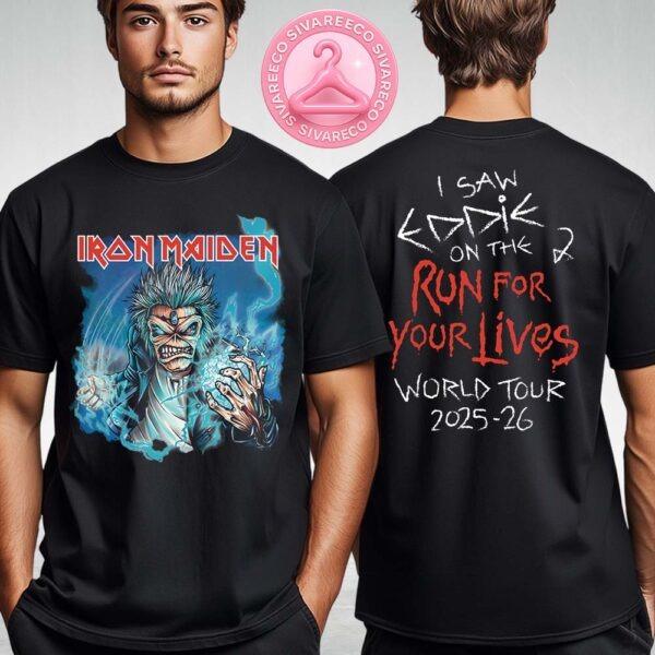 Iron Maiden Run For Your Lives 2025 World Tour Merch Tee Two Sides Unisex T-Shirt