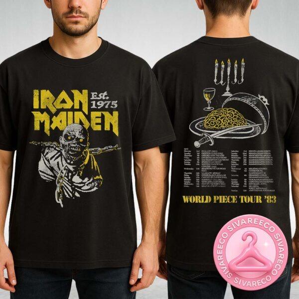 Iron Maiden Vintage World Piece Tour Tee Two Sides Unisex T-Shirt