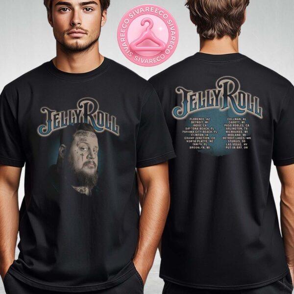 Jelly Roll Blue Portrait Tour Tee Two Sides Unisex T-Shirt