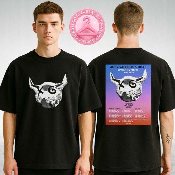 Joey Valence and Brae Tour Poster Full Color World Tour Print at The Vanguard in New York City Hyperyouth Tour 2025 with Pixel Devil Artwork Two Sides Unisex T-Shirt