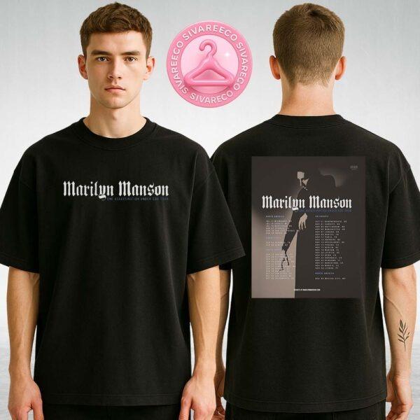 Marilyn Manson Tour Poster Monochrome Dark Style – One Assassination Under God Tour 2025 Two Sides Unisex T-Shirt