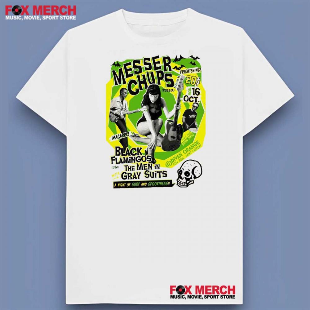 Messer Chups Black Flamingos The Men In Gray Suits Shirt