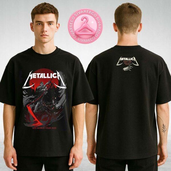 Metallica M72 Denver Pop-Up Shop Merch Tee In Denver Colorado At Empower Field at Mile High On June 27 And 29 2025 M72 World Tour Two Sides Unisex T-Shirt