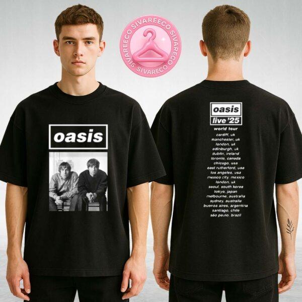 Oasis Band World Tour 2025 Shirt Featuring Liam And Noel Gallagher Live At Principality Stadium In Cardiff UK Two Sides Unisex T-Shirt