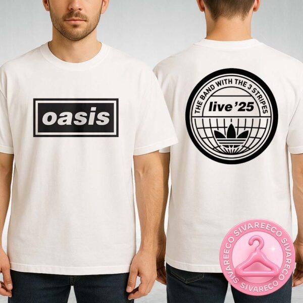 Oasis x Adidas Live 25 T-Shirt – The Band With The 3 Stripes Tour Graphic Tee