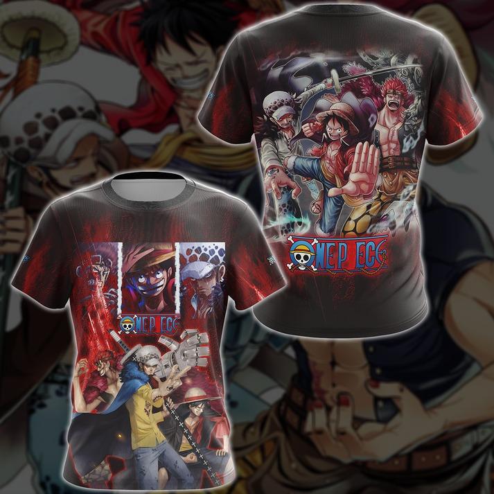 One Piece Luffy Kid Law Anime Manga 3D All Over Print T-shirt