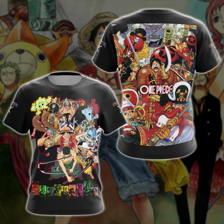One Piece Straw Hat Pirates Anime Manga 3D All Over Print T-shirt