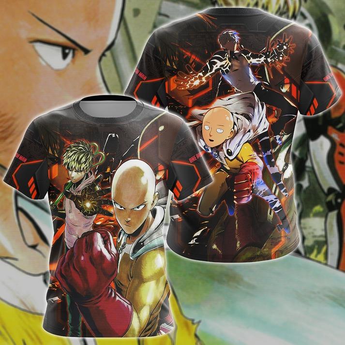 One Punch Man Saitama & Genos 3D All Over Print T-shirt