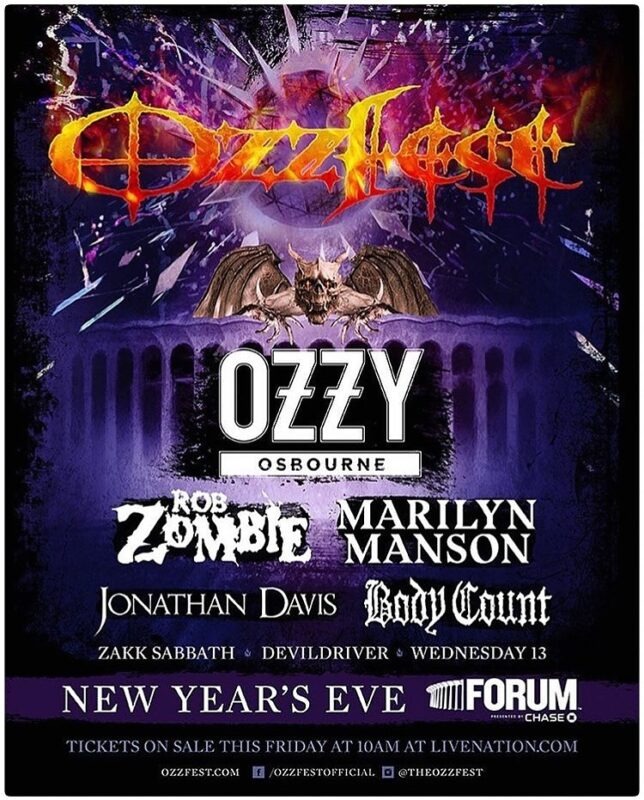Ozzfest Returns with a Vengeance Ozzy Osbourne and Legends Unite for New Year’s Eve Mayhem at The Forum