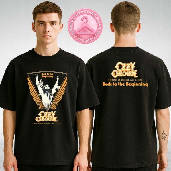 Ozzy Osbourne Back To The Beginning Tour Tee At Birmingham England On July 5 2025 Featuring Retro Angelic Artwork Two Sides Unisex T-Shirt