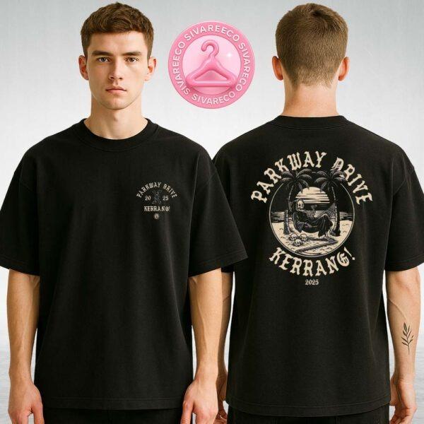 Parkway Drive x Kerrang! 2025 Skeleton Hammock Sunset Two Sides Unisex T-Shirt