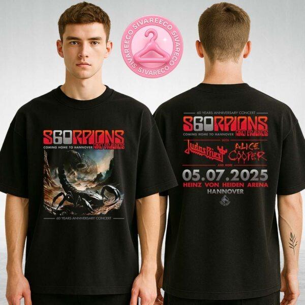 Scorpions 60 Years Anniversary T-Shirt At Heinz Von Heiden Arena In Hannover On July 5 2025 Coming Home Tour Two Sided Tee