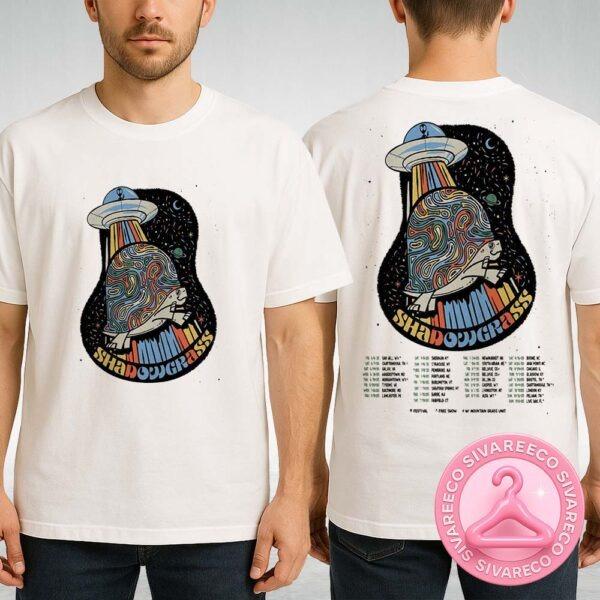 Shadowgrass Summer Tour 2025 Music Poster With Psychedelic UFO Artwork Two Sides Unisex T-Shirt
