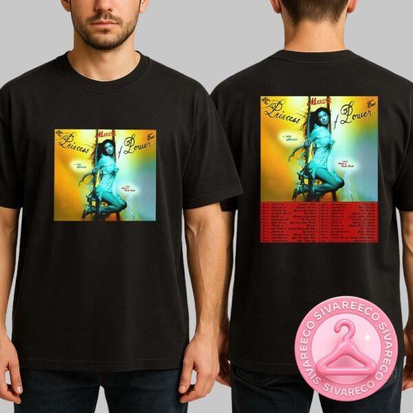 Wales Marina Official Tour Poster The Princess Of Power Tour 2025 In USA Canada Mexico Two Sides Unisex T-Shirt