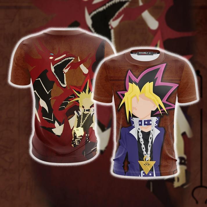 Yu-Gi-Oh! Yugi Muto And Slifer The Sky Dragon 3D T-shirt