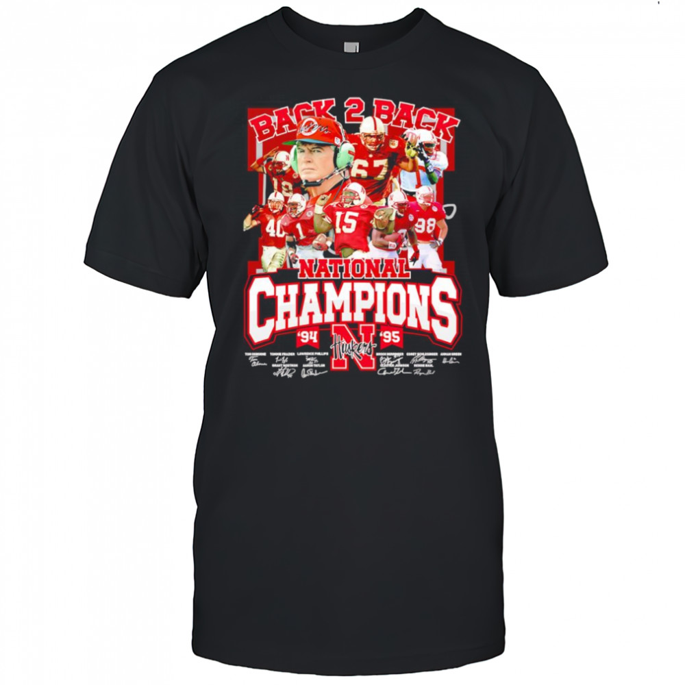 Back 2 back National Champions 94-95 Nebraska Huskers shirt