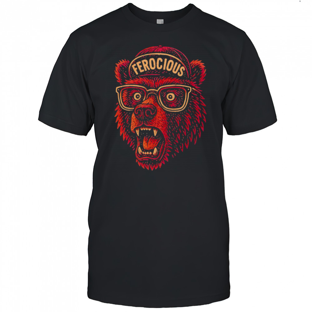 Bear Big Head Hat Ferocious shirt