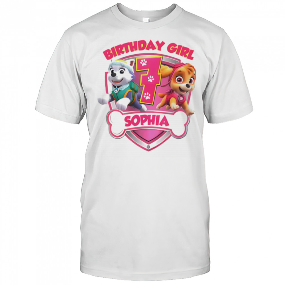 Birthday Girl 7 Sophia Everest and Skye cute cartoon shirt