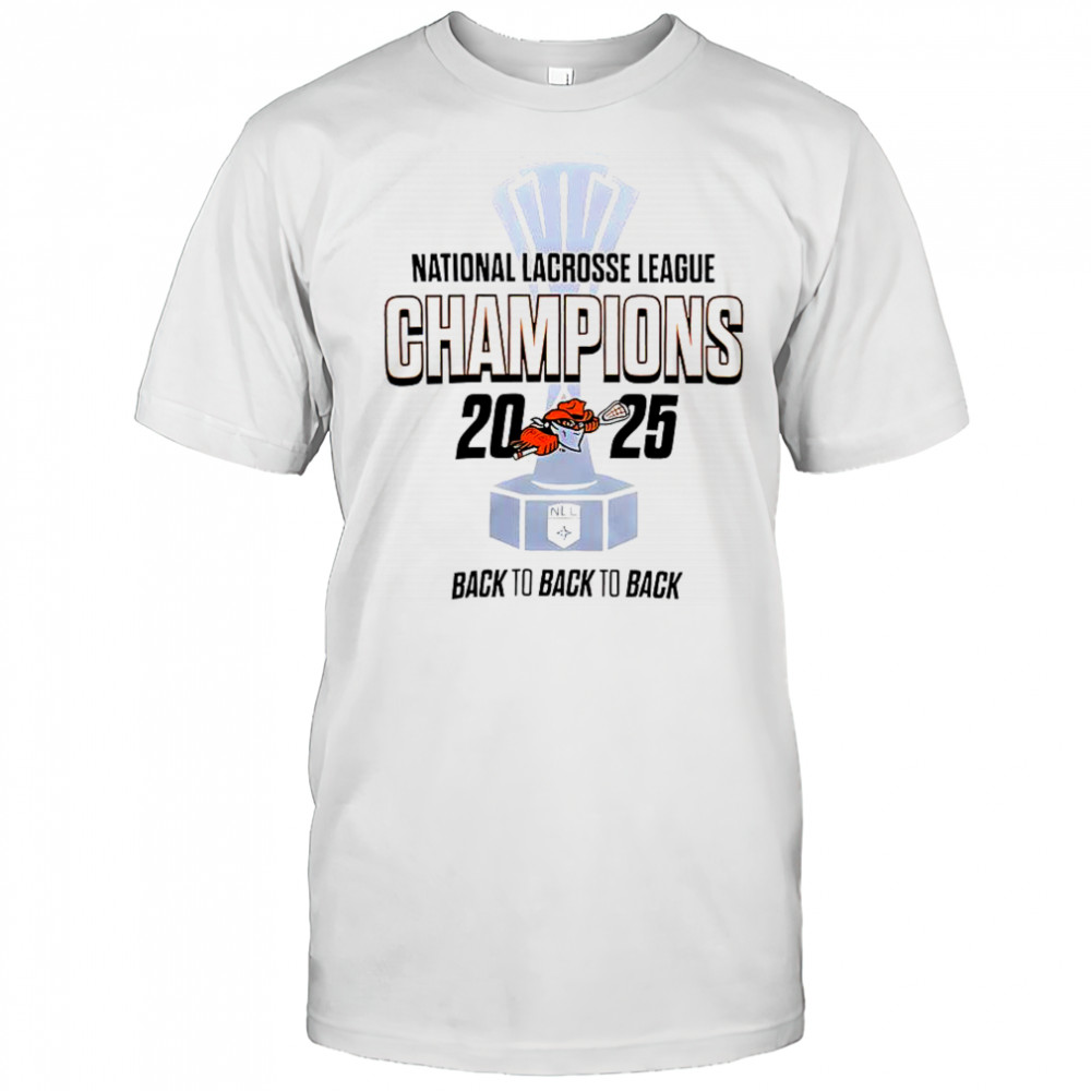 Buffalo Bandits National Lacrosse League Champions 2025 Back To Back To Back Logo T-Shirt