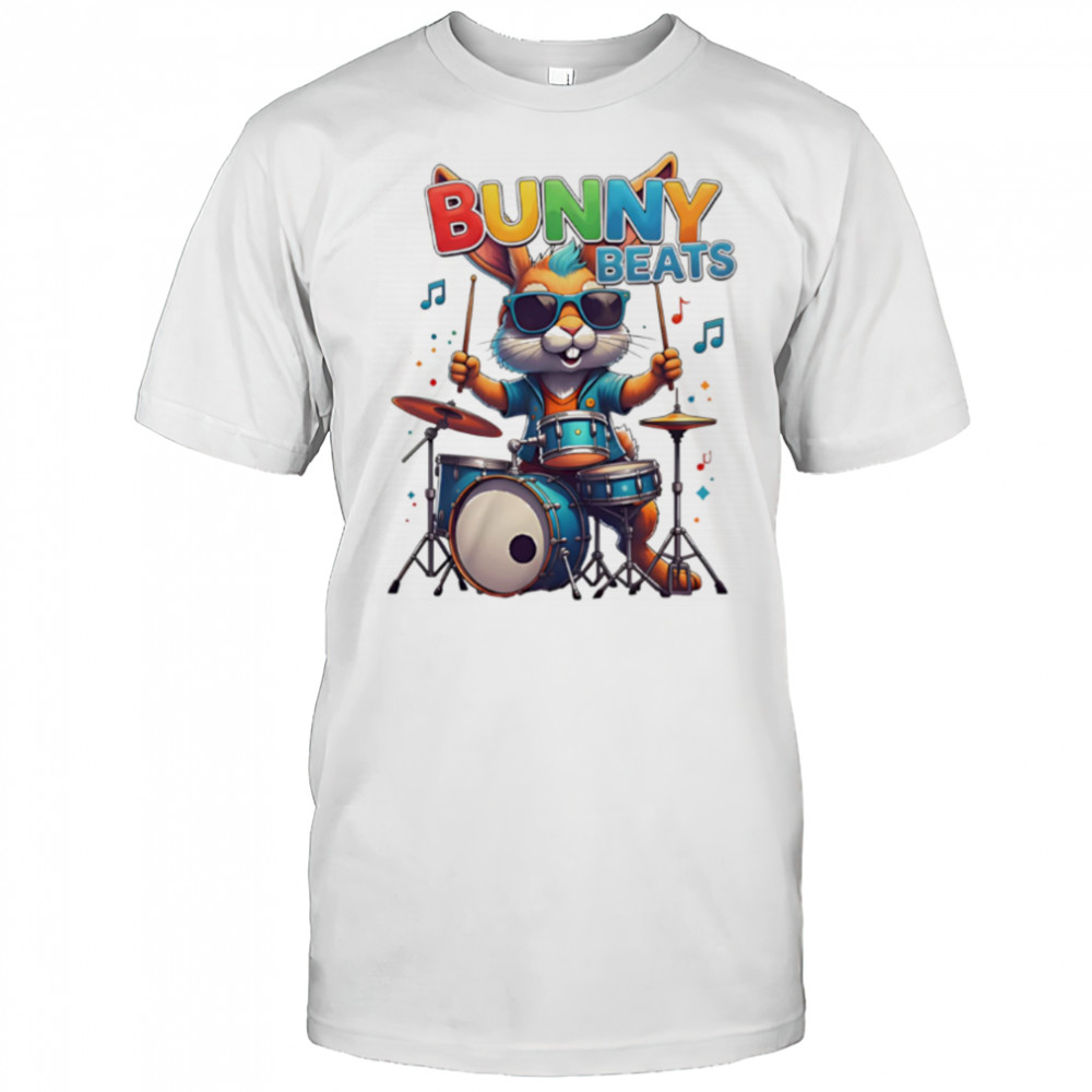 Bunny Beats play drums music cute shirt