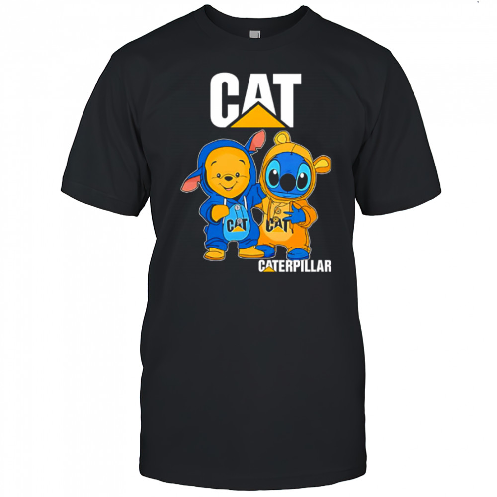 Cat caterpillar pooh and stitch friends shirt