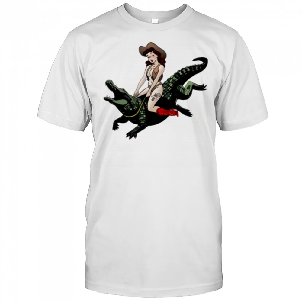Cowgirl Riding an Alligator shirt