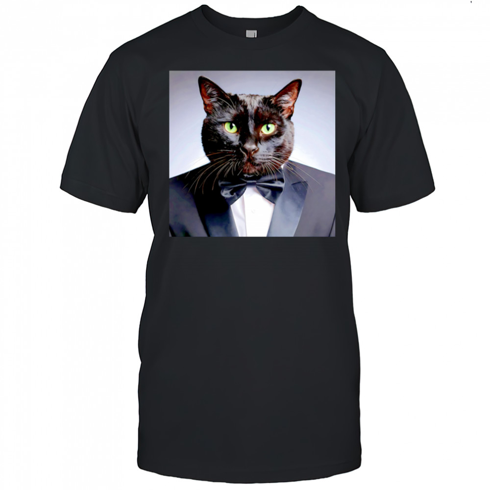 Elegant black cat shirt