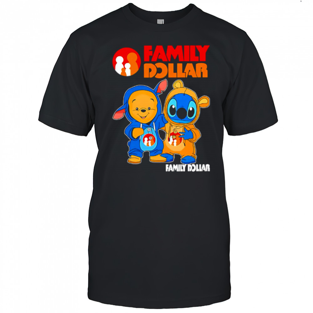 Family dollar pooh and stitch friends shirt