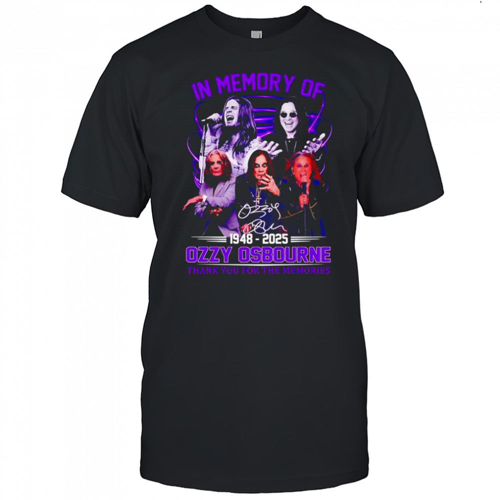 In memory of 1948 2025 Ozzy Osbourne thank you for the memories shirt