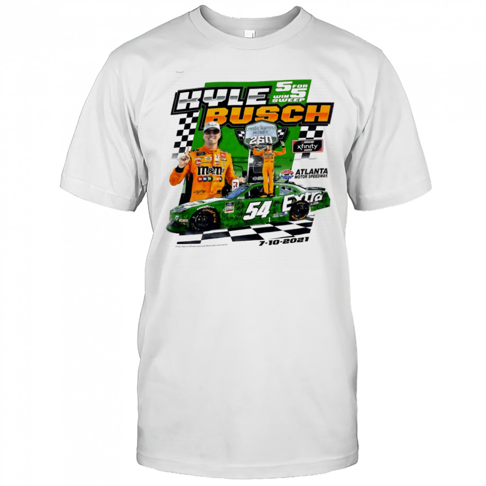 Kyle Busch 5 for 5 win sweep Atlanta Motor Speedway Nascar shirt