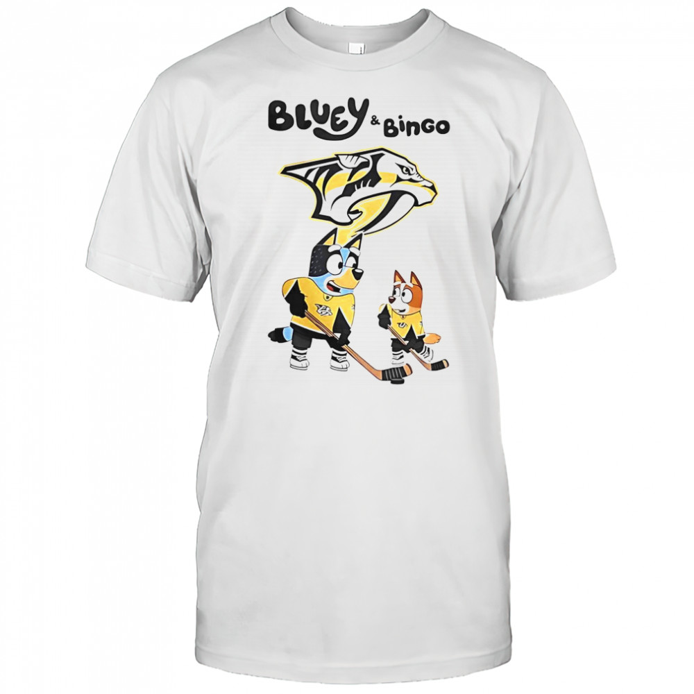 Nashville Predators Bluey And Bingo 2025 Hockey T-Shirt