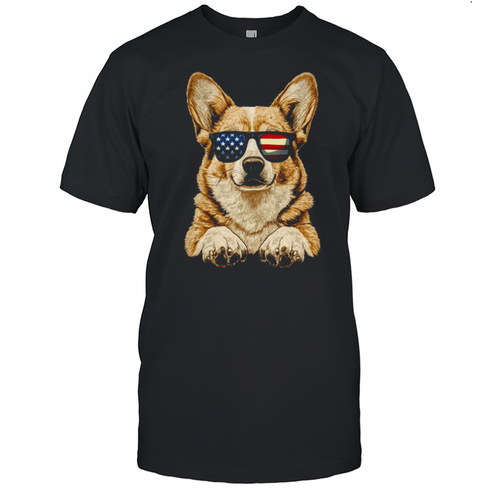 Patriotic Corgi Dog USA Flag 4th Of July shirt