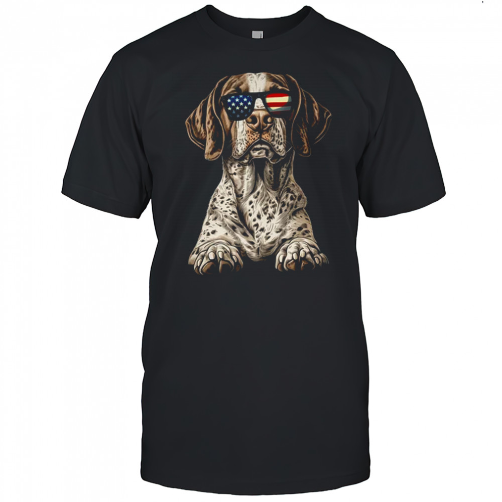 Patriotic German Shorthaired Pointer Dog USA Flag 4th Of July shirt