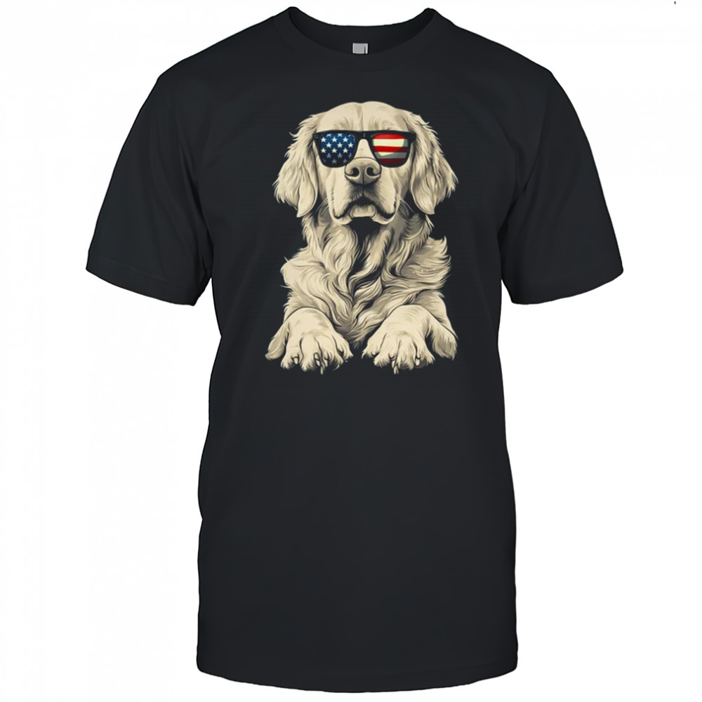 Patriotic Golden Retriever Dog USA Flag 4th Of July shirt