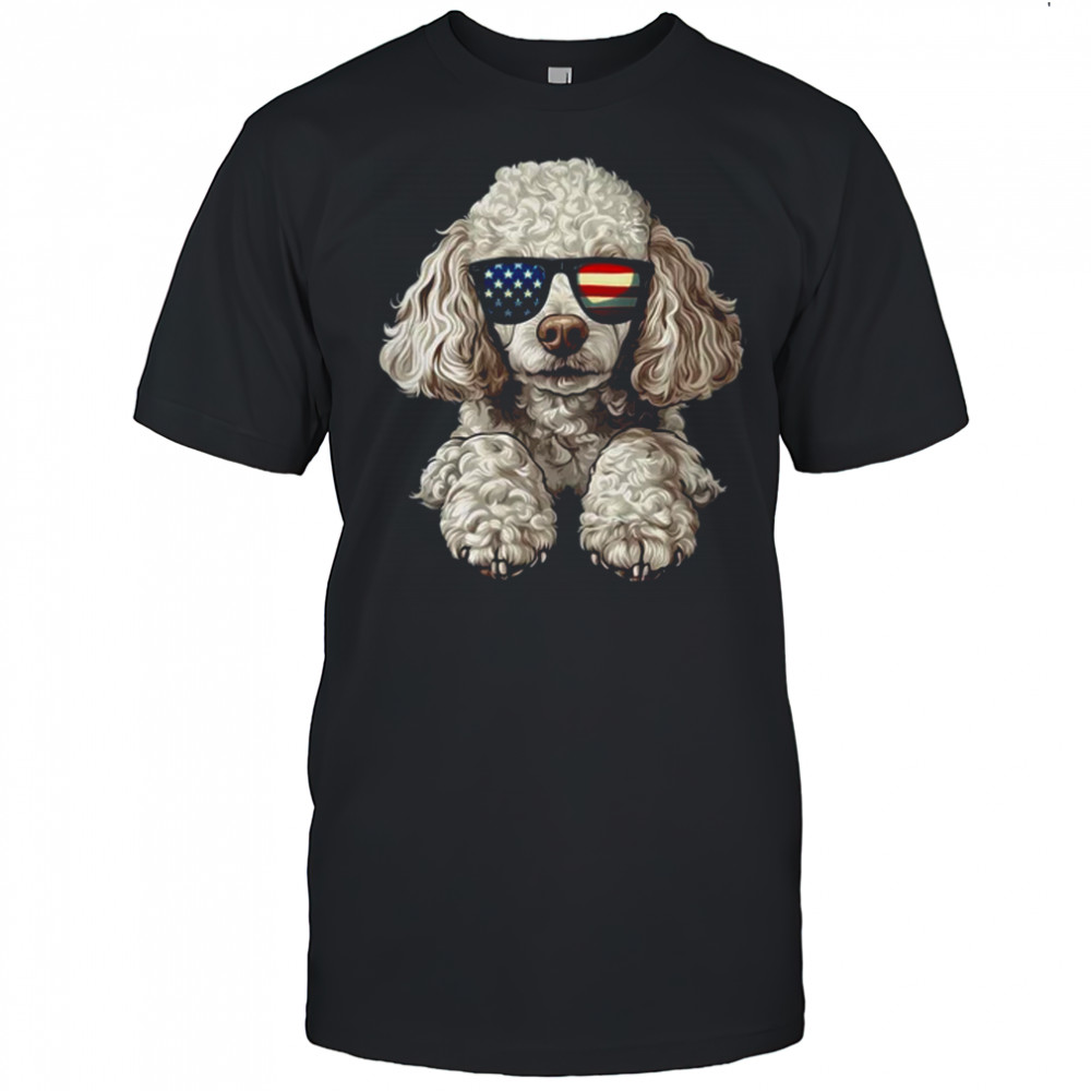 Patriotic Poodle Dog USA Flag 4th Of July shirt