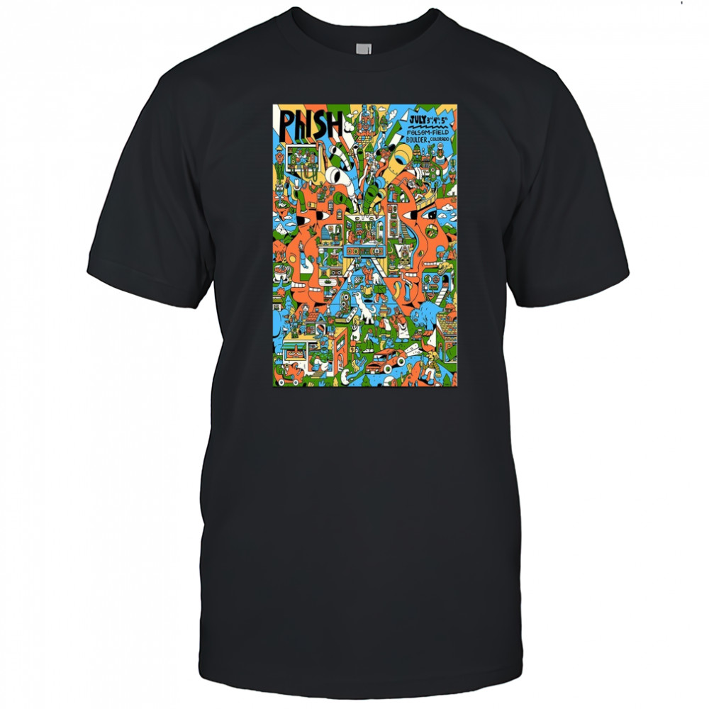Phish On July 3-5 2025 Folsom Field Show Poster T-Shirt