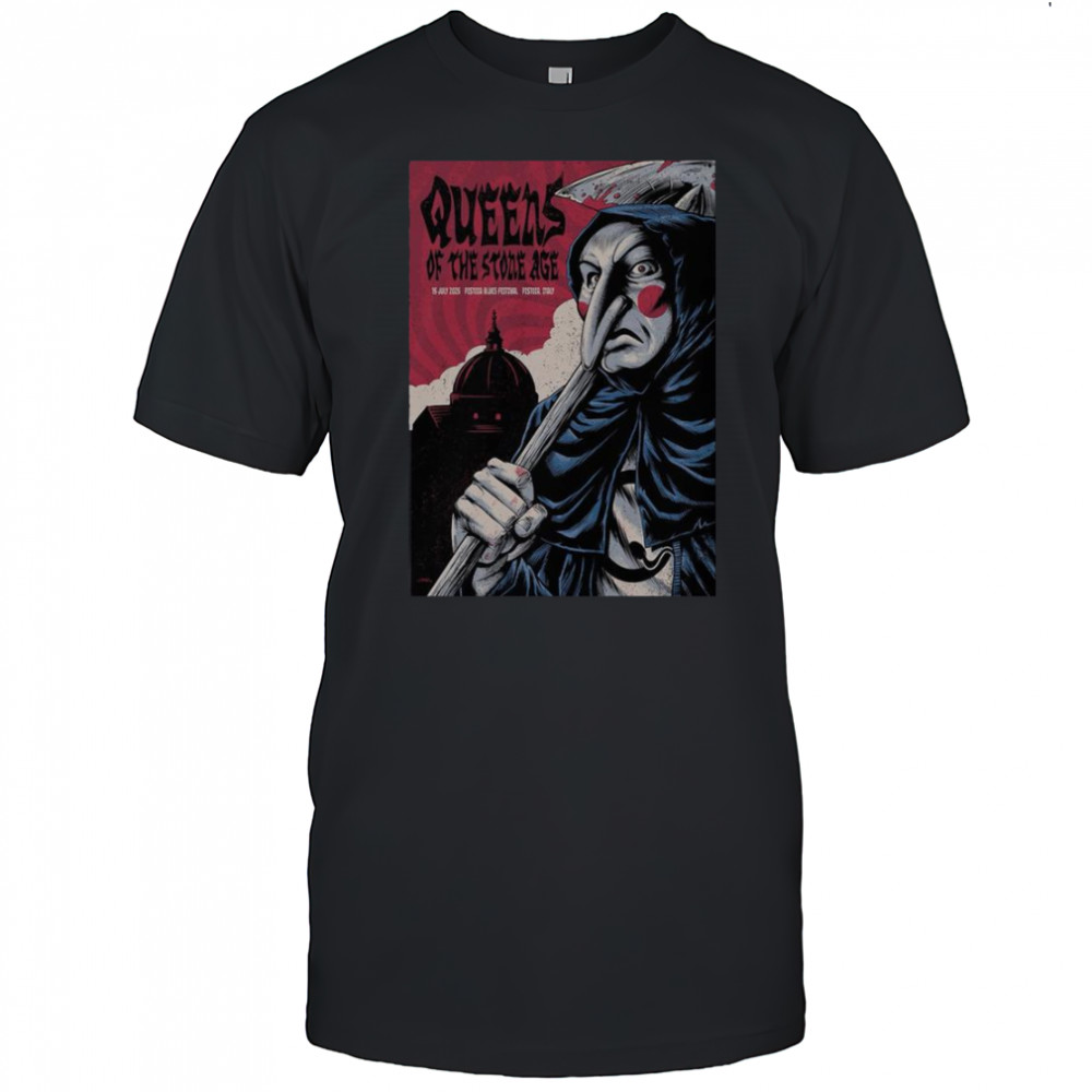 Queens Of The Stone Age Jul 15 2025 Piazza Duomo In Pistoia Italy Tour T-Shirt