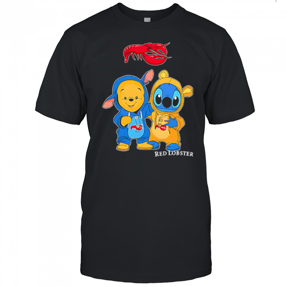 Red lobster pooh and stitch friends shirt