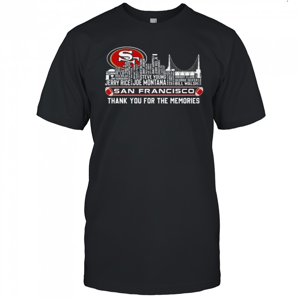 San Francisco 49ers NFL Thank You For The Memories Skyline Name 2025 Shirt