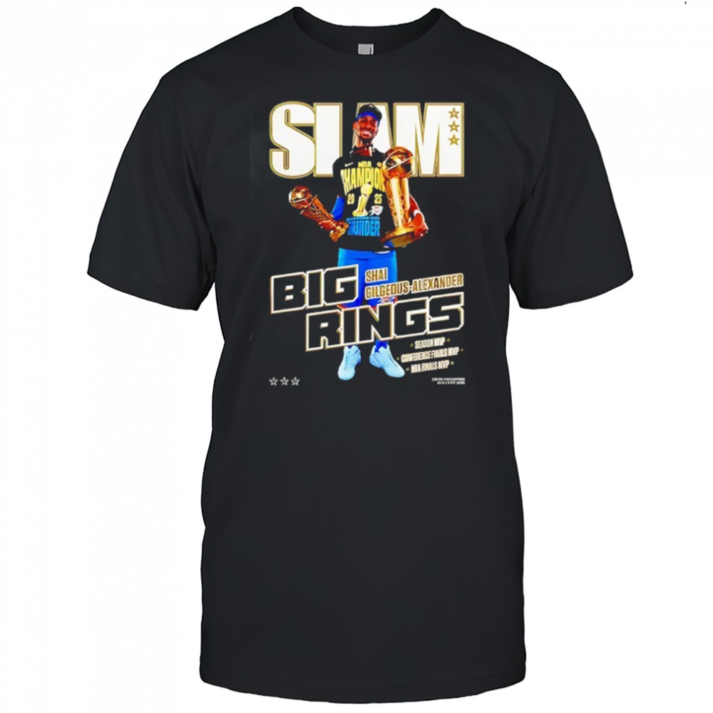 Shai Gilgeous-Alexander OKC Thunder SLAM Black 2025 Shirt
