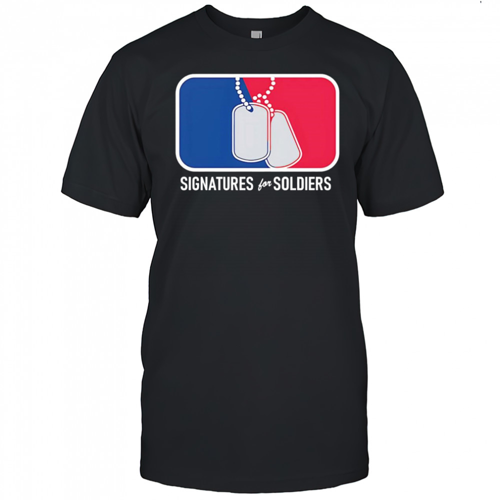 Signatures for Soldiers dog tags shirt