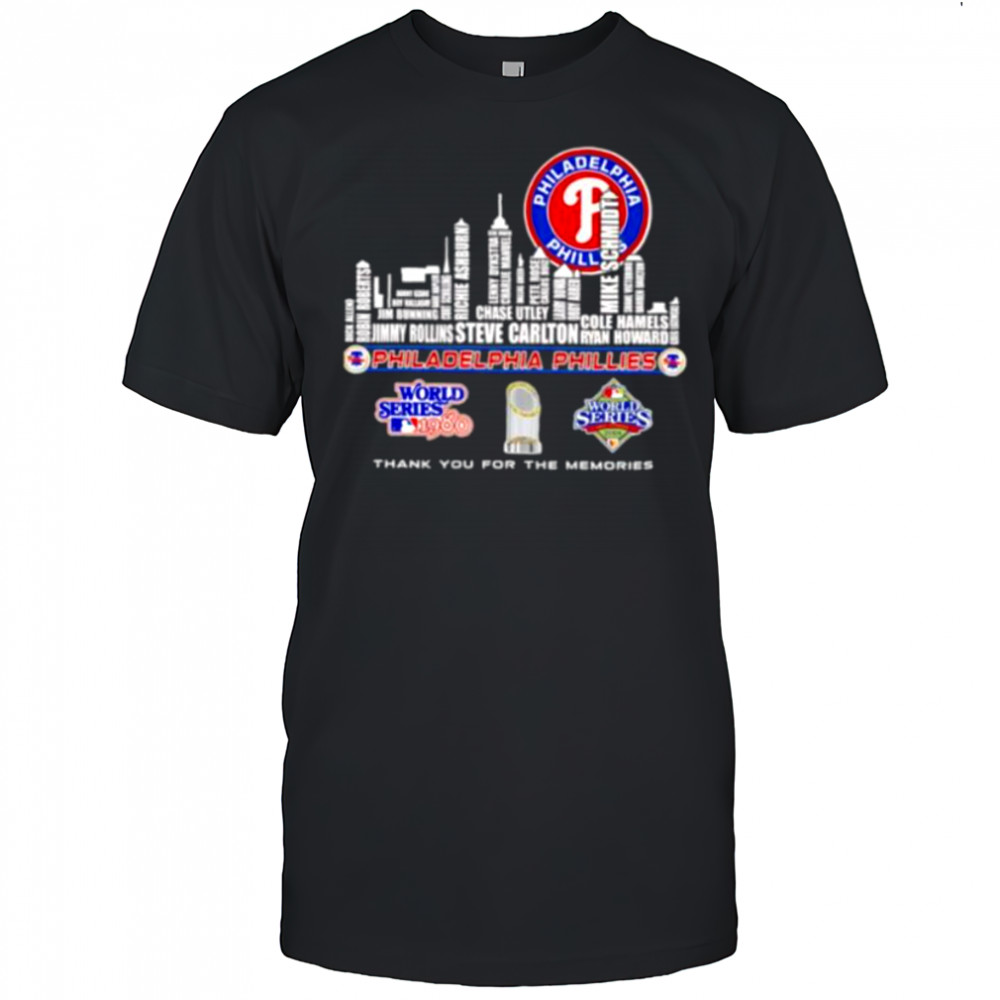 Skyline name Philadelphia Phillies World Series thank you for the memories shirt