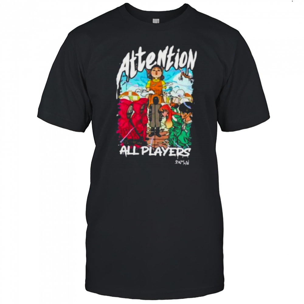 Squid Game 3 attention all players anime shirt
