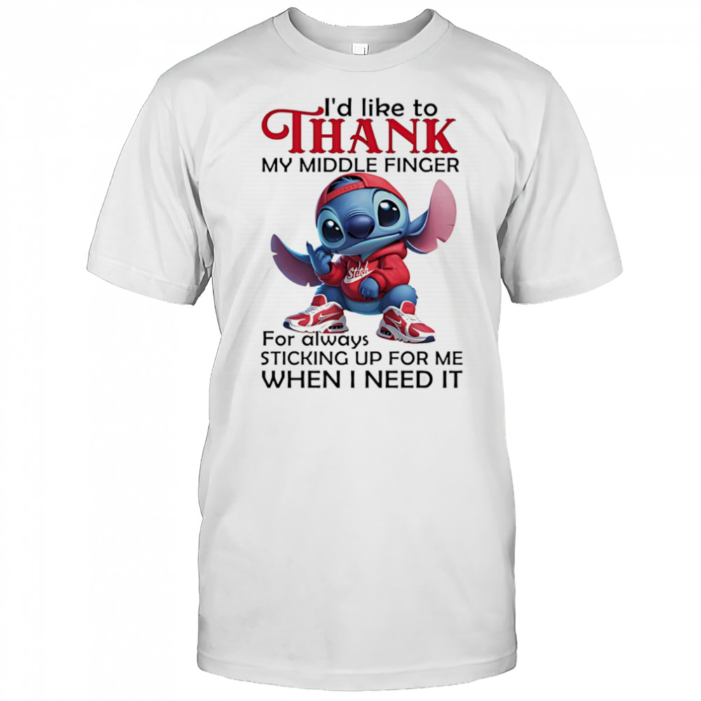 Stitch I’d like to thank my middle finger for always sticking up for me when I need it shirt