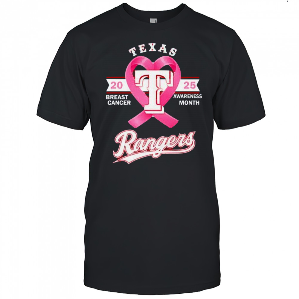 Texas Rangers 2025 breast cancer awareness month shirt